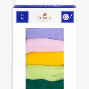 Lã cardada para feltragem, pack de 5 mechas - ramo vintage