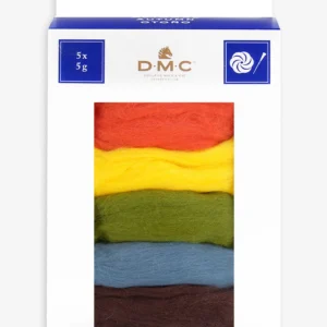 Lã cardada para feltragem, pack de 5 mechas - outono