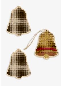 Decorações de Natal em forma de pinheiro, para bordar - sino