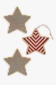 Decorações de Natal em forma de pinheiro, para bordar - estrela