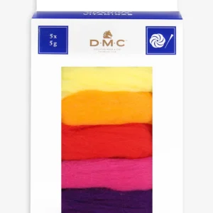 Lã cardada para feltragem, pack de 5 mechas - vitaminas