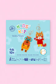 Mini & Maxi - Kit ponto cruz para crianças (porta-chaves)